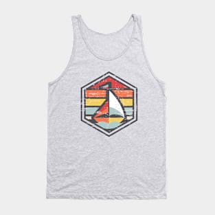 Retro Badge Sailboat Light Tank Top